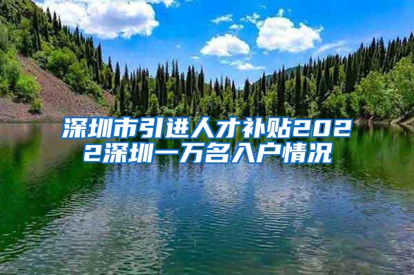 深圳市引进人才补贴2022深圳一万名入户情况