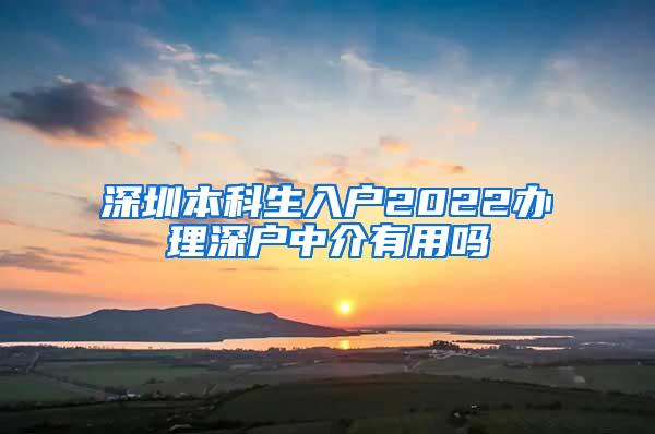 深圳本科生入户2022办理深户中介有用吗