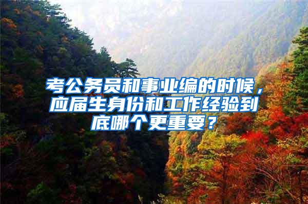 考公务员和事业编的时候，应届生身份和工作经验到底哪个更重要？