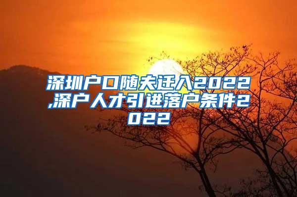 深圳户口随夫迁入2022,深户人才引进落户条件2022