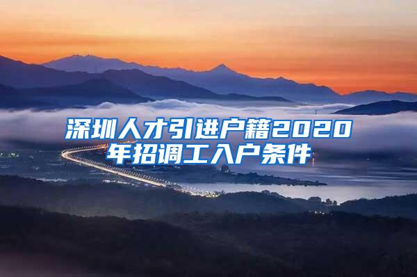 深圳人才引进户籍2020年招调工入户条件