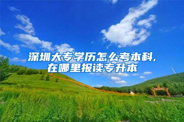 深圳大专学历怎么考本科,在哪里报读专升本