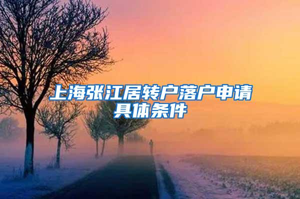 上海张江居转户落户申请具体条件