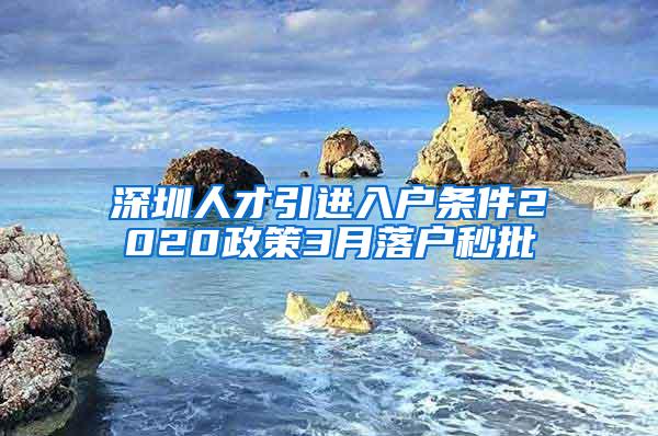 深圳人才引进入户条件2020政策3月落户秒批