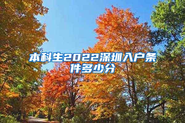 本科生2022深圳入户条件多少分