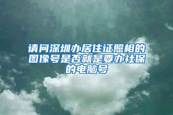 请问深圳办居住证照相的图像号是否就是要办社保的电脑号