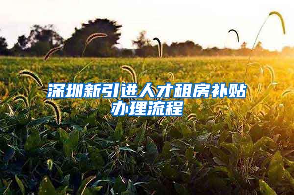 深圳新引进人才租房补贴办理流程