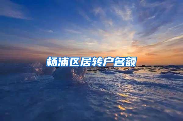 杨浦区居转户名额