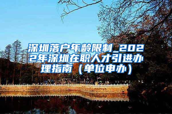 深圳落户年龄限制_2022年深圳在职人才引进办理指南（单位申办）