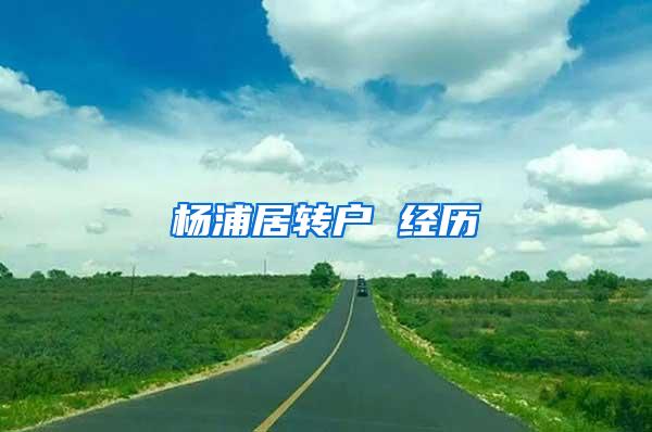 杨浦居转户 经历