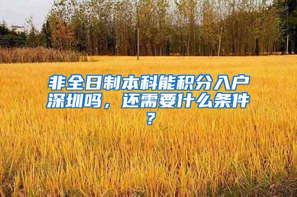 非全日制本科能积分入户深圳吗，还需要什么条件？