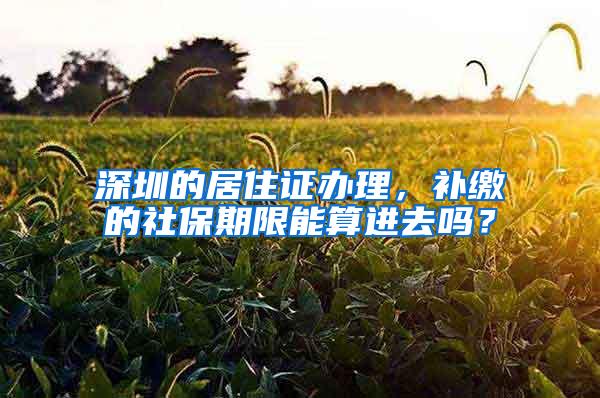 深圳的居住证办理，补缴的社保期限能算进去吗？