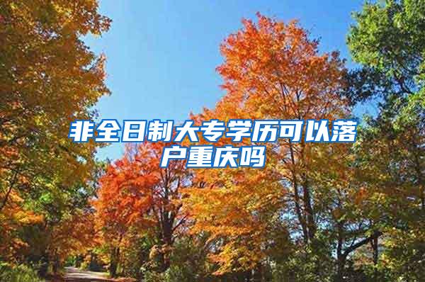 非全日制大专学历可以落户重庆吗