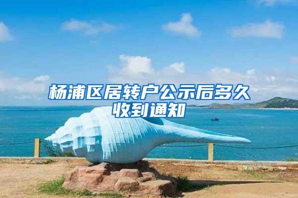 杨浦区居转户公示后多久收到通知