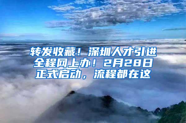 转发收藏！深圳人才引进全程网上办！2月28日正式启动，流程都在这