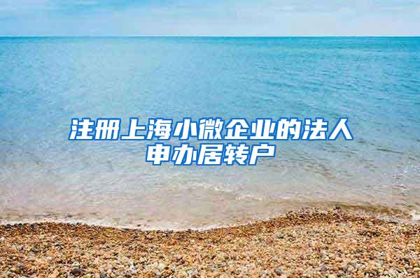 注册上海小微企业的法人申办居转户