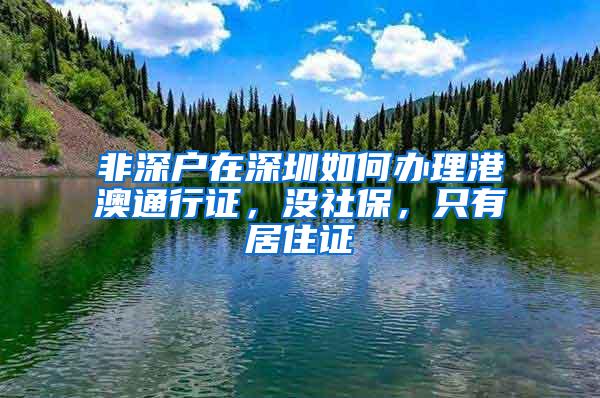 非深户在深圳如何办理港澳通行证，没社保，只有居住证