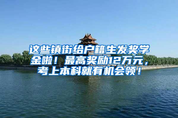 这些镇街给户籍生发奖学金啦！最高奖励12万元，考上本科就有机会领！