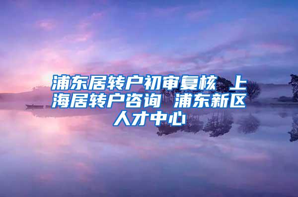 浦东居转户初审复核 上海居转户咨询 浦东新区人才中心