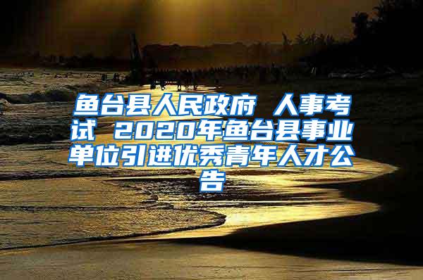 鱼台县人民政府 人事考试 2020年鱼台县事业单位引进优秀青年人才公告