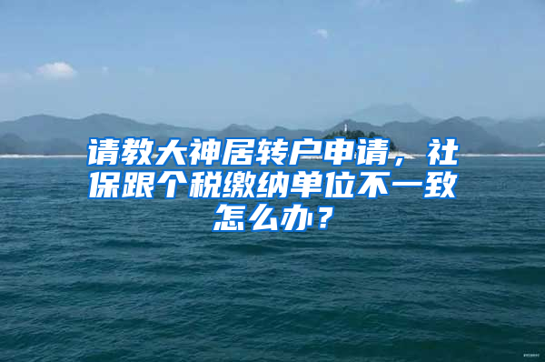 请教大神居转户申请，社保跟个税缴纳单位不一致怎么办？