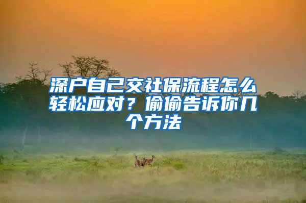 深户自己交社保流程怎么轻松应对？偷偷告诉你几个方法