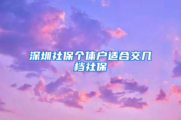 深圳社保个体户适合交几档社保