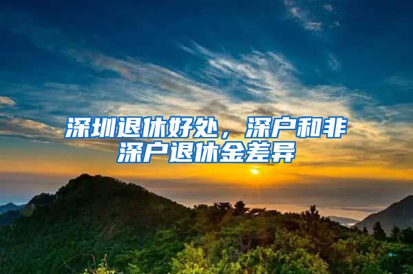 深圳退休好处，深户和非深户退休金差异