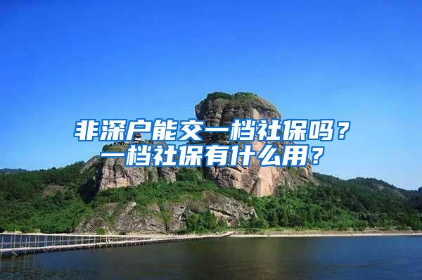 非深户能交一档社保吗？一档社保有什么用？