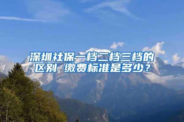 深圳社保一档二档三档的区别 缴费标准是多少？