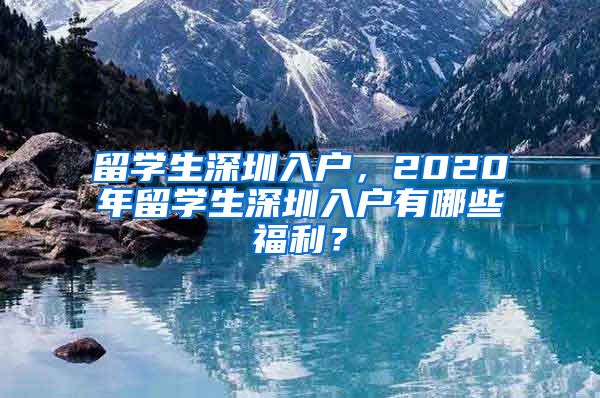 留学生深圳入户，2020年留学生深圳入户有哪些福利？