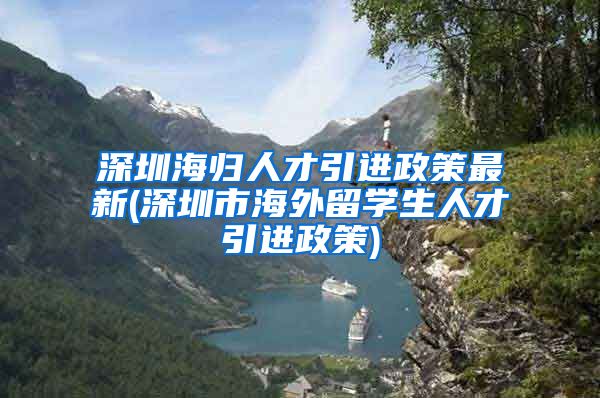 深圳海归人才引进政策最新(深圳市海外留学生人才引进政策)