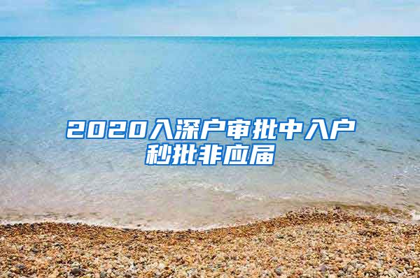 2020入深户审批中入户秒批非应届