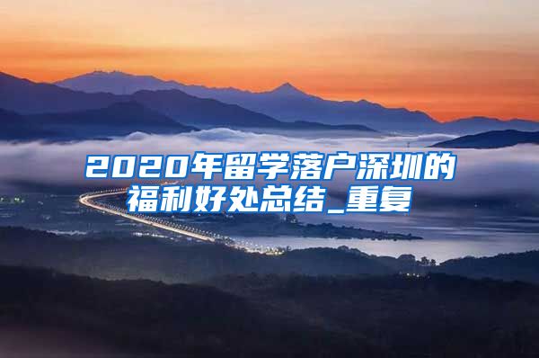 2020年留学落户深圳的福利好处总结_重复