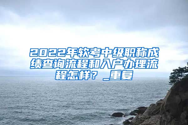 2022年软考中级职称成绩查询流程和入户办理流程怎样？_重复