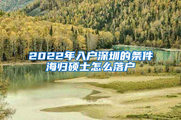 2022年入户深圳的条件海归硕士怎么落户