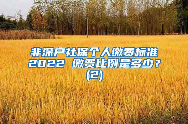 非深户社保个人缴费标准2022 缴费比例是多少？(2)