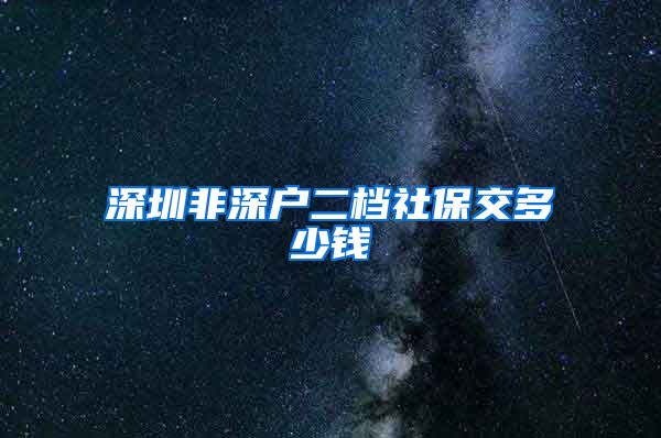 深圳非深户二档社保交多少钱