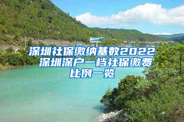 深圳社保缴纳基数2022 深圳深户一档社保缴费比例一览