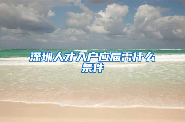 深圳人才入户应届需什么条件