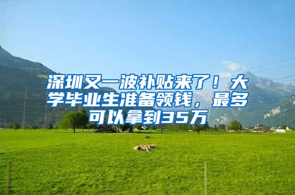 深圳又一波补贴来了！大学毕业生准备领钱，最多可以拿到35万