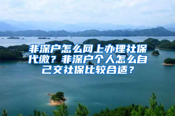 非深户怎么网上办理社保代缴？非深户个人怎么自己交社保比较合适？