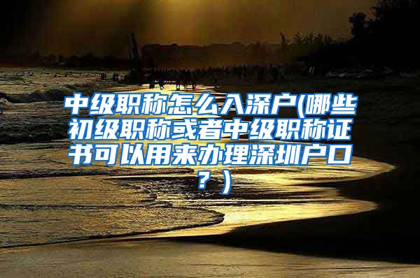 中级职称怎么入深户(哪些初级职称或者中级职称证书可以用来办理深圳户口？)