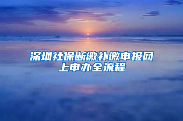 深圳社保断缴补缴申报网上申办全流程