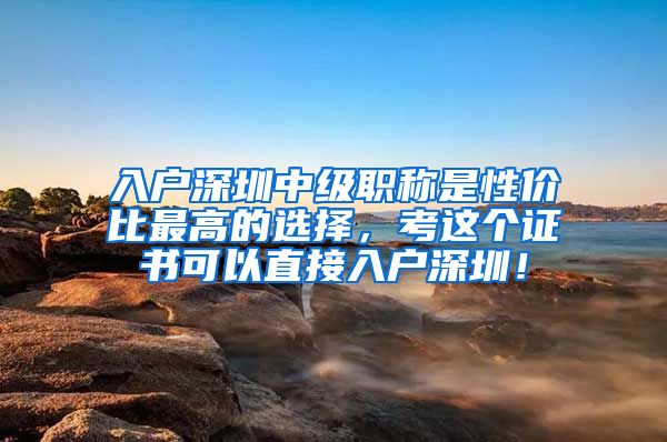 入户深圳中级职称是性价比最高的选择，考这个证书可以直接入户深圳！