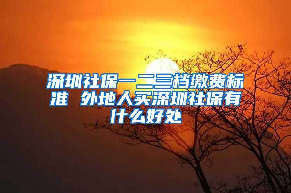 深圳社保一二三档缴费标准 外地人买深圳社保有什么好处