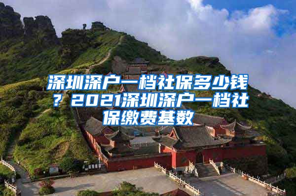 深圳深户一档社保多少钱？2021深圳深户一档社保缴费基数