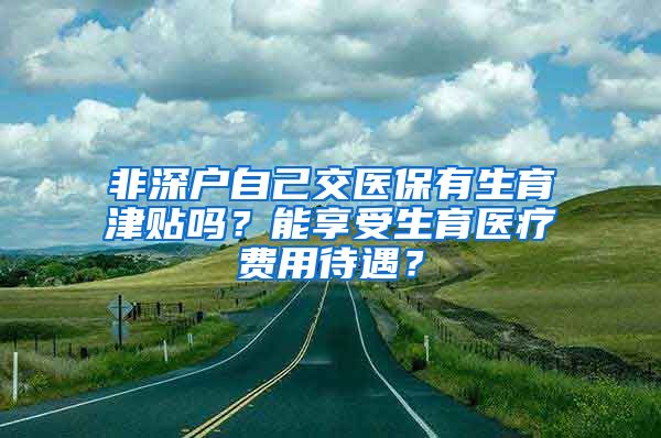 非深户自己交医保有生育津贴吗？能享受生育医疗费用待遇？