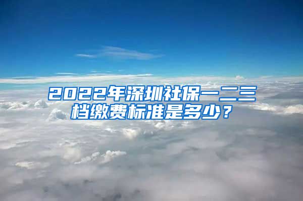 2022年深圳社保一二三档缴费标准是多少？