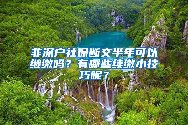 非深户社保断交半年可以继缴吗？有哪些续缴小技巧呢？